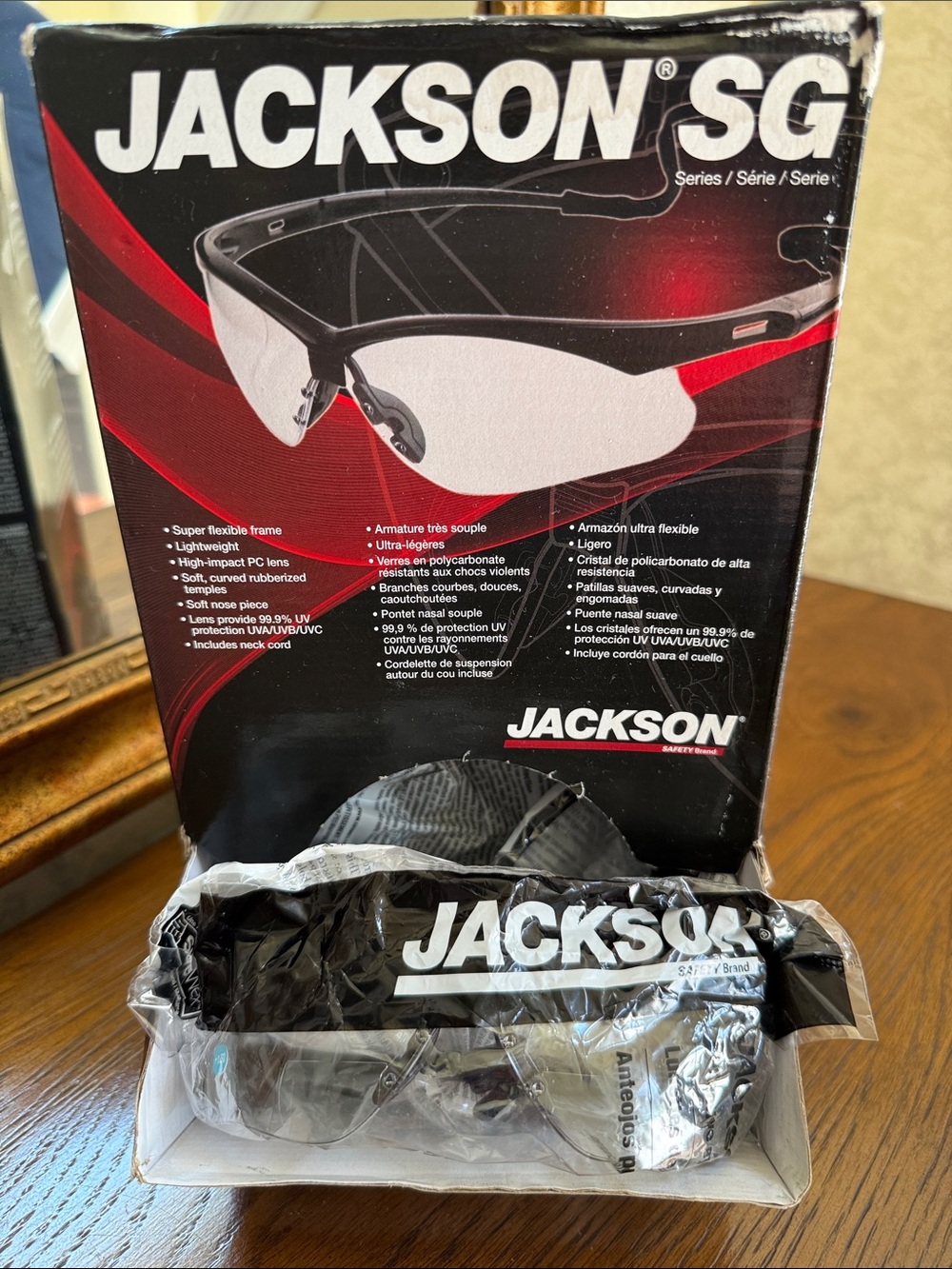 JACKSON SG 12 pair of Safety Glasses - Clear Lenses with Black Frame.